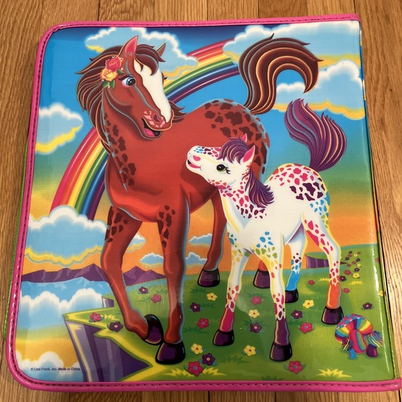 Lisa Frank Rainbow Chaser Lollipop Horses 3-Ring Zipper Binder - Picture 5 of 16